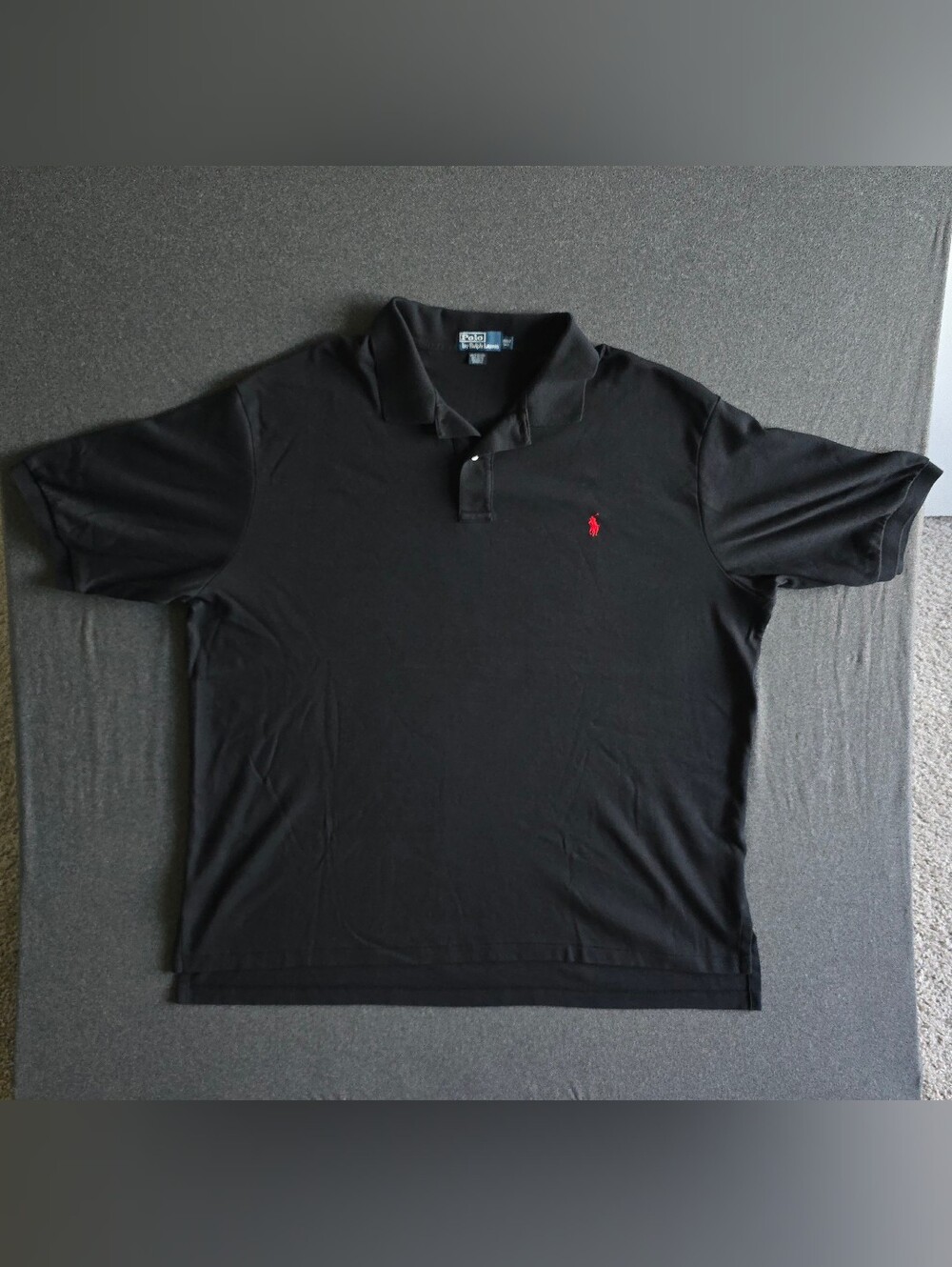 Vintage Polo Ralph Lauren Soft Cotton Polo Shirt Men's 3XLT Black Big Tall Red